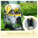PawHut Detachable Pet Stroller with Rain Cover for Small and Tiny Dogs, Yellow