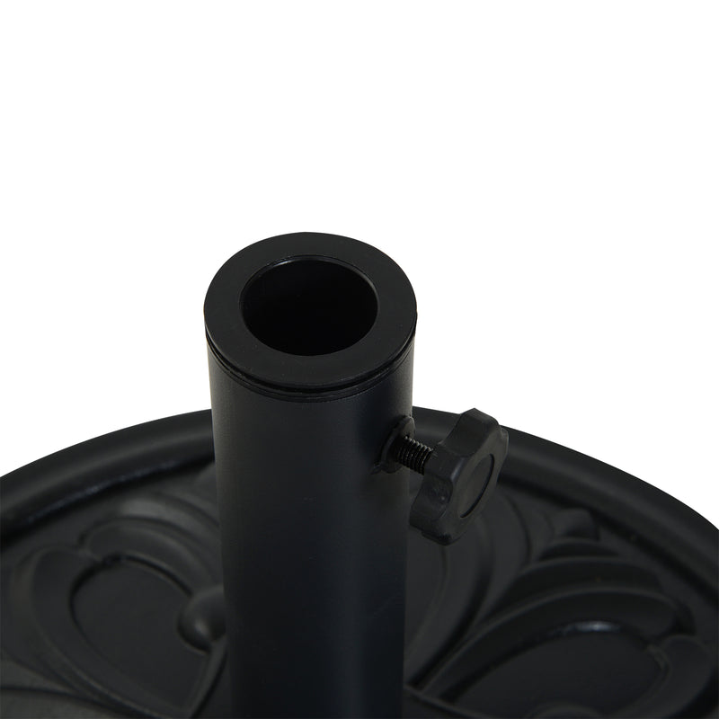 Outsunny 13KG Round Parasol Base Heavy Duty Cement Stand Umbrella Holder Garden