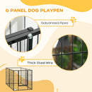 PawHut Heavy Duty 6 Panel Pet Playpen for Small, Medium Dogs, 82.5-150 x 81cm