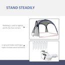 Outsunny Outdoor Gazebo Event Dome Shelter Party Tent For Garden Cream And Blue