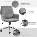 Vinsetto Swivel Computer Chair w/ Arm Modern Style Tufted Home Office Deep Grey