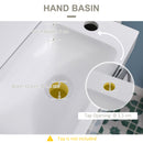 kleankin Bathroom Vanity Unit with Basin, Wall Mounted Wash Stand, White