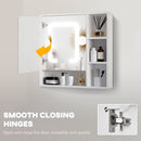 kleankin LED Illuminated Bathroom Mirror Cabinet with Dimmable Touch Switch