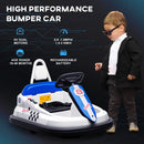 HOMCOM 6V Kids Bumper Car, 360-Degree Rotation Waltzer Car w/ 2 Speeds - White