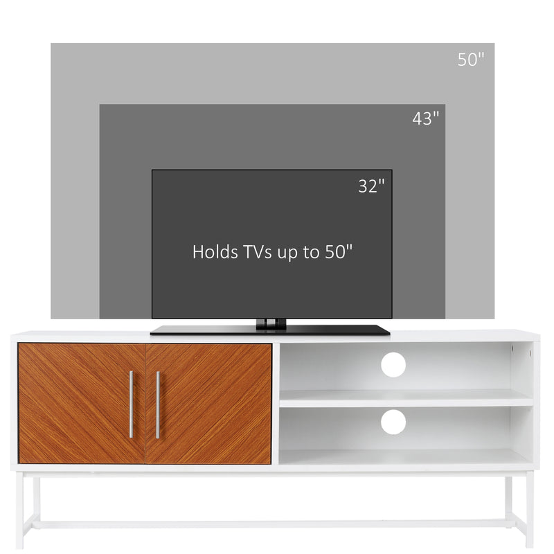 HOMCOM TV Unit Cabinet Media Console Table Stand with Shelves and Cupboard