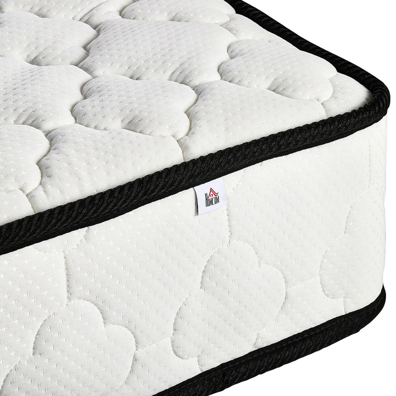 HOMCOM Single Mattress W/ Breathable Foam Pocket Innerspring 190cmx90cmx18cm