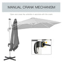 Outsunny 3 x 3(m) Cantilever Roma Parasol Garden Umbrella with Cross Base Grey
