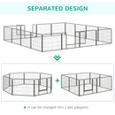 PawHut Heavy Duty Dog Pen with 2 Doors, 16 Panels Dog Playpen Puppy Pen, 60H cm