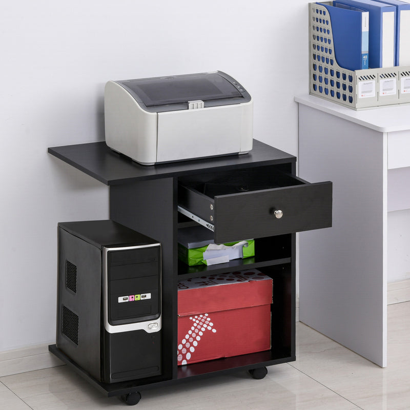 Vinsetto Desk - Table - Side Printer Stand with Wheels, Rolling Printer Cart, Black