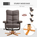 HOMCOM Recliner Chair and Footstool PU Leather Wooden Base Brown