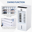 Portable Air Cooler Evaporative Cooler Humidifier with Ice Crystal Box Remote Controller 7.5 Hour Timer 3 Mode 3 Speed Swing and Ice Cooling Function for Bedroom Dorm Office White 9 Settings Fan