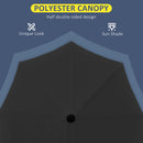 Outsunny 2m Half Garden Parasol Market Umbrella w/ Crank Handle, Base Black