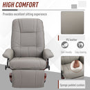 HOMCOM Ergonomic Office Recliner Sofa Chair PU Leather Armchair Lounger Grey