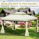 Outsunny 3m x 3.6m Aluminium Gazebo Canopy Patio Marquee Party Tent Cream White