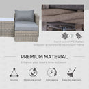 Outsunny 5 Pcs Rattan Garden Furniture Set Single Sofa Stool Coffee Table