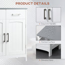 kleankin Freestanding Bathroom Cabinet with 2 Drawers 2 Doors Adjustable Shelf