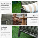 Outsunny 3 PC Outdoor Rattan Sofa Set w/ Chairs Coffee Table Cushion Grey