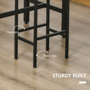 HOMCOM 3-Piece Industrial Bar Table Set, Table and 2 Chairs Rustic Brown