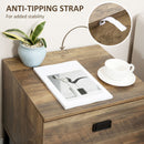 HOMCOM Retro Bedside Table Metal Frame Bedroom Side Table w/ 2 Drawers Coffee