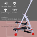 HOMCOM Foldable Stepper Adjustable Step Machine w/ Handlebar LCD Display, Red