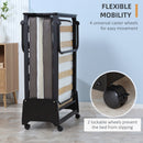 HOMCOM Folding Bed with Mattress, Portable Guest Bed with Memory Foam and Wheels