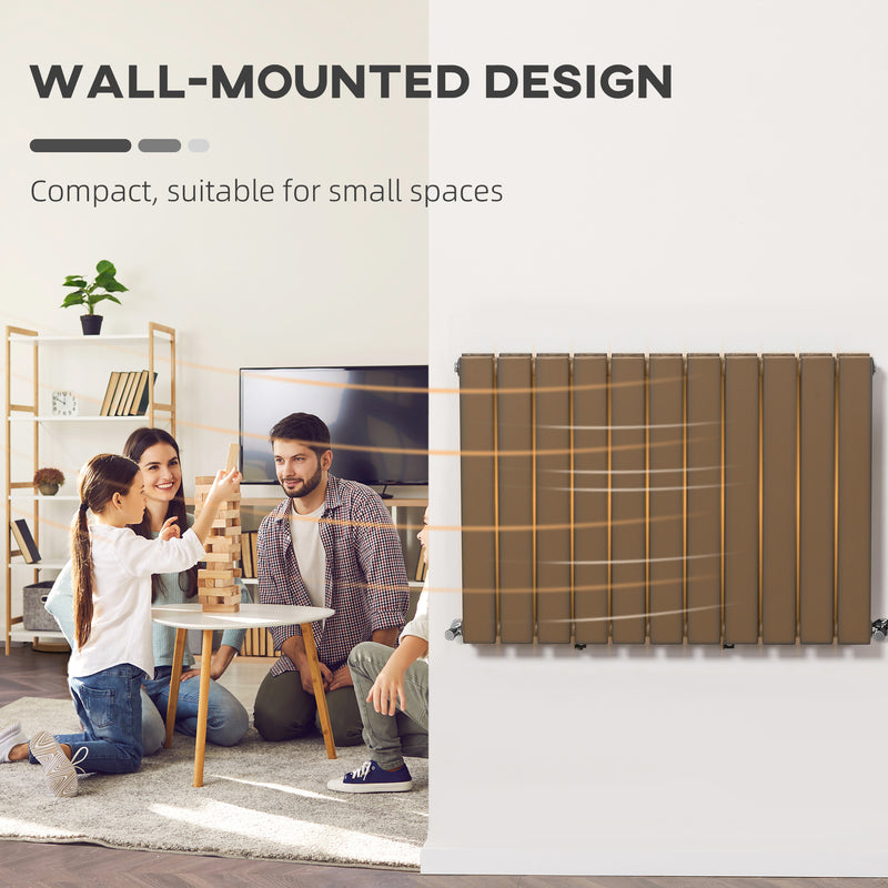 HOMCOM 84 x 60cm Double Panel Vertical Radiator, Space Heater, Grey