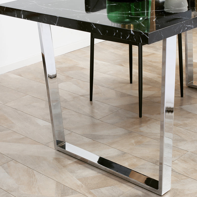 HOMCOM 160 cm Rectangular Dining Table Kitchen Table for 6-8 People Black