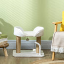 PawHut 42cm Indoor Cat Tree, Kitty Play Tower w/ Toy Balls, Jute Scratching Post