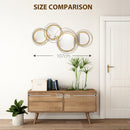 HOMCOM Metal Wall Art Decorative Mirror Decor Modern Wall Sculpture, Gold