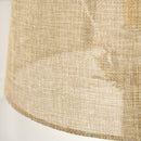 HOMCOM Farmhouse Table Lamp with Fabric Lampshade Knotted Hemp Rope for Study
