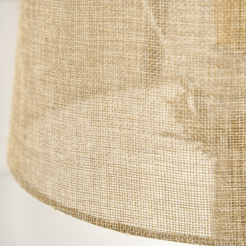 HOMCOM Farmhouse Table Lamp with Fabric Lampshade Knotted Hemp Rope for Study