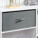 HOMCOM 7 Cube Storage Cabinet Shelving Unit with 3 Fabric Drawers White