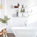 HOMCOM Set of 3 Wooden Floating Shelves Wall Mount CD DVD Storage Display White