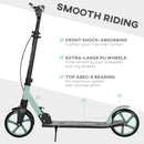 HOMCOM Folding Kick Scooter for 14+ w/ Adjustable Height, Dual Brake System