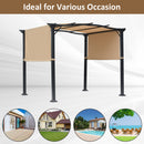 Outsunny Outdoor Retractable Gazebo Overhead Backyard Shade Sun Shelter Steel