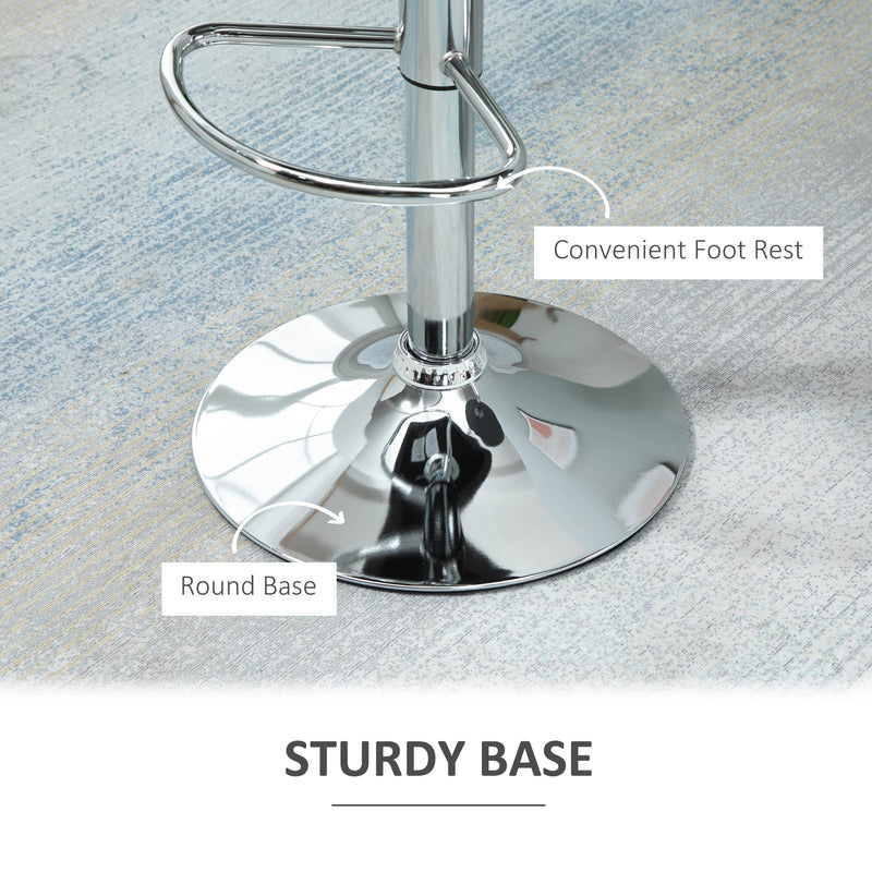 HOMCOM Morden Adjustable Swivel Bar Stools Set of 2, with Backrest, Grey
