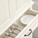 HOMCOM 180cm Kitchen Pantry Storage Cabinet Server Food Organizer, White