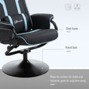Vinsetto Video Game Chair and Footrest Set with Lumbar Support Headrest Blue