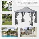 Outsunny Gazebo Party Tent Canopy Sun Shade for Patio Garden Light Grey 3x3(m)