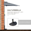 Outsunny 3 (m) Metal Frame Garden Furniture Parasol Half Round Umbrella