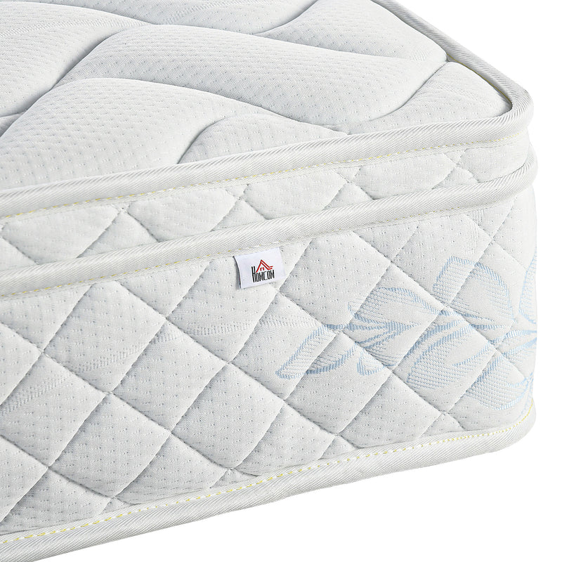 HOMCOM King Mattress W/ Breathable Foam Pocket Innerspring 200cmx150cmx22.5cm