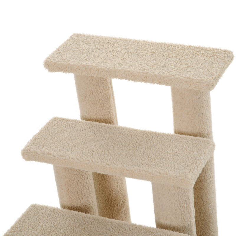 PawHut Dog Steps for Bed 4 Step Pet Stairs for Sofa Dog Cat Climb Ladder Brown