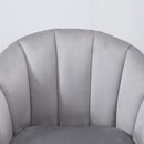 HOMCOM Velvet Fabric Single Sofa Accent Chair Solid Wood Leg Upholstered Grey