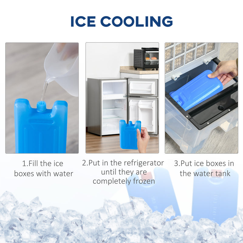 HOMCOM Mobile Air Cooler, Evaporative Ice Cooling Fan Humidifier Unit