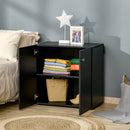 HOMCOM Freestanding Storage Cabinet w/ Two Shelves Wooden Sideboard - Black