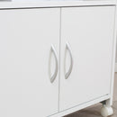 Vinsetto Mobile Printer Stand w/ Storage Shelf Universal Wheels for Home White