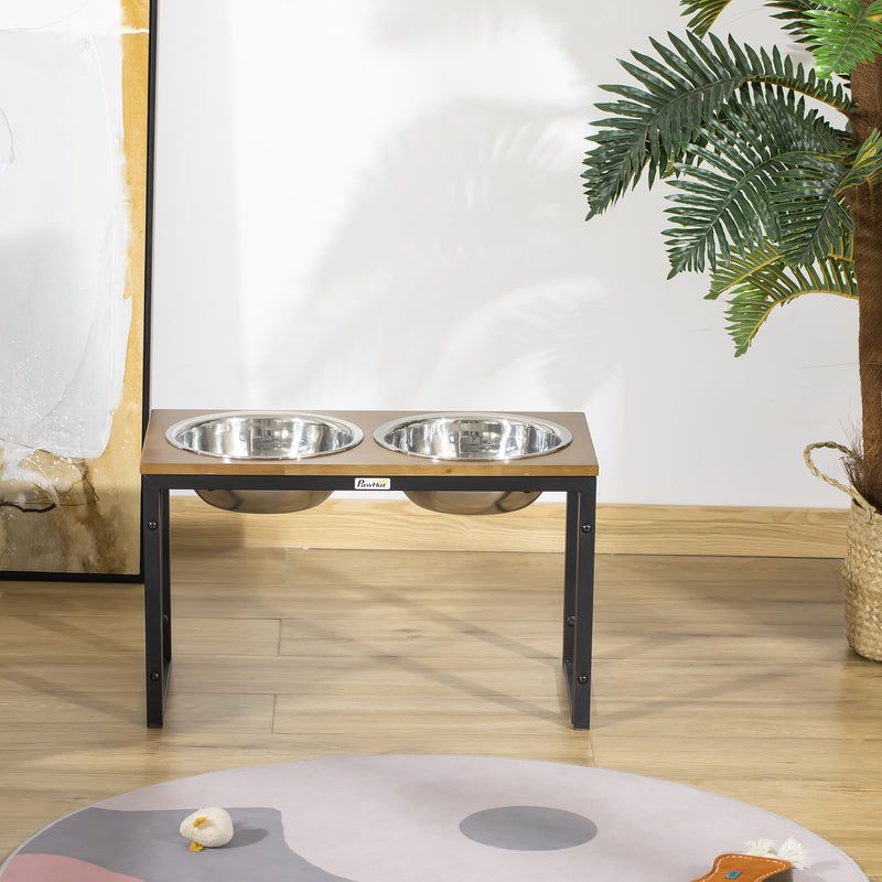 PawHut Raised Dog Bowls with Stand, Dog Feeding Station, for Large, Me