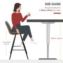 HOMCOM Set Of 2 Bar Stools Vintage Microfiber Cloth Tub Seats Padded Steel Brown