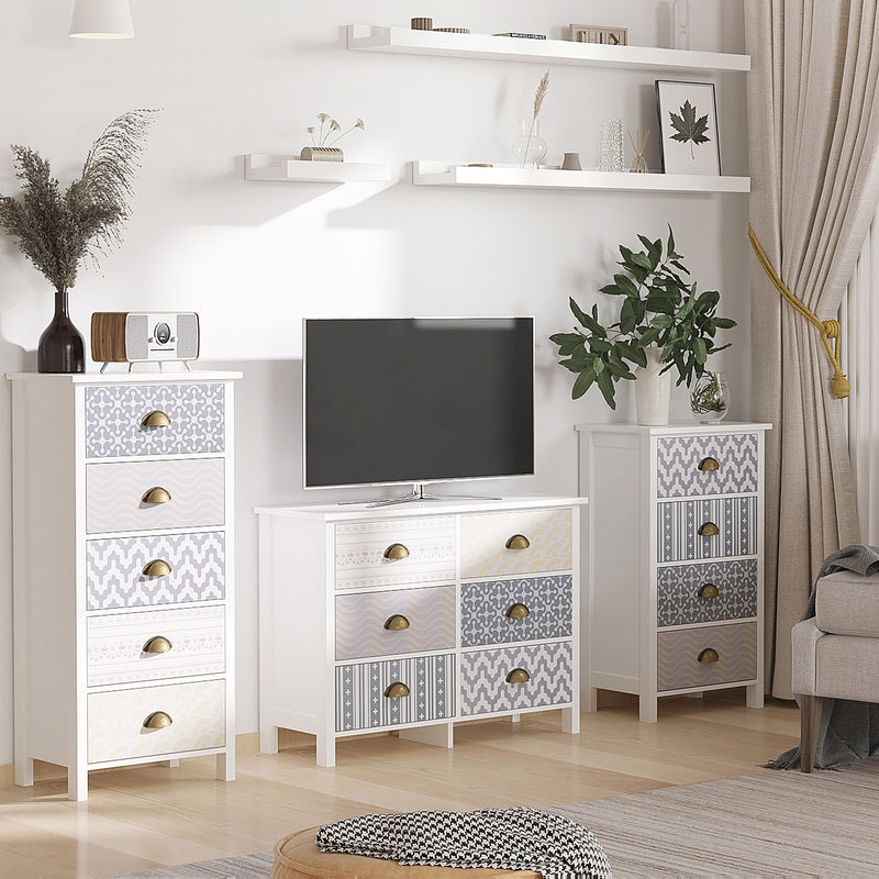 HOMCOM Chest of Drawers, 4 Drawer Unit Storage Chest Bedroom Living Room