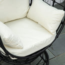 Outsunny Swivel Egg Chair Rattan Outdoor Chair with Cushion for Patio Black